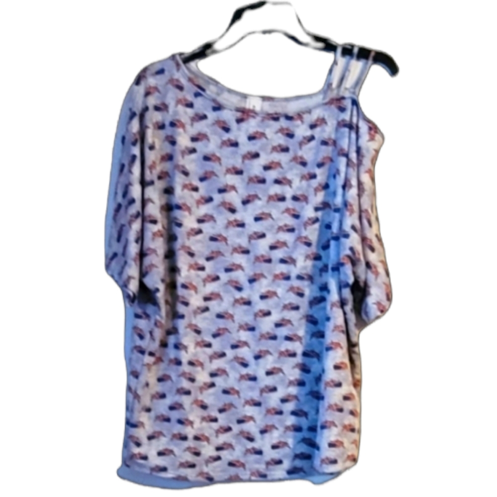 Now N Forever America Cold Shoulder Top